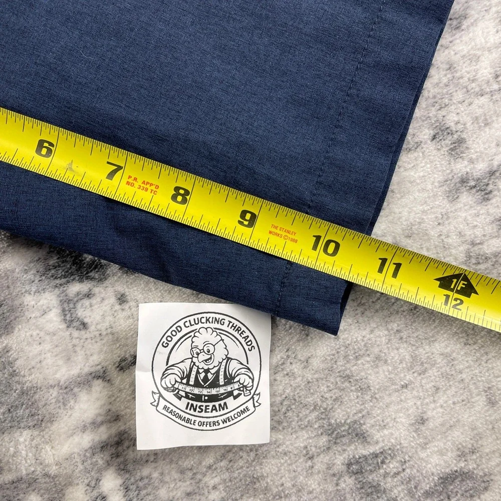 Travis Mathew Mens 32 Golf Shorts Blue BBQ Beer Solo Cup Hamburger Print Stretch